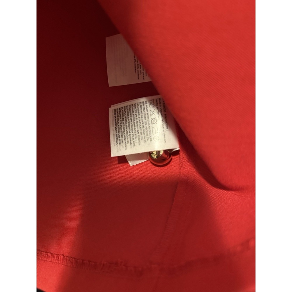 H&M Women's Red Dress Size M Gold Button Shoulder Detail Elegant‎ Classic - Picture 5 of 9
